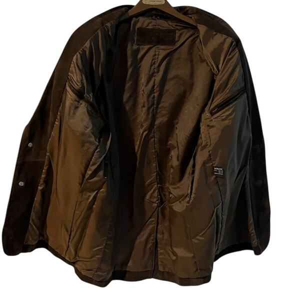 VTG NWT Georgetown Leather Design Suede Sportcoat Blazer Mens Brown Size 42 Med - Picture 3 of 7